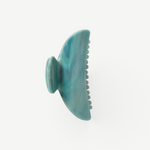 KABE SHOP INC Midi Heirloom hair claw in marbled teal Italian acetate with a double-walled design