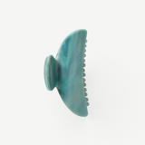 KABE SHOP INC Midi Heirloom hair claw in marbled teal Italian acetate with a double-walled design