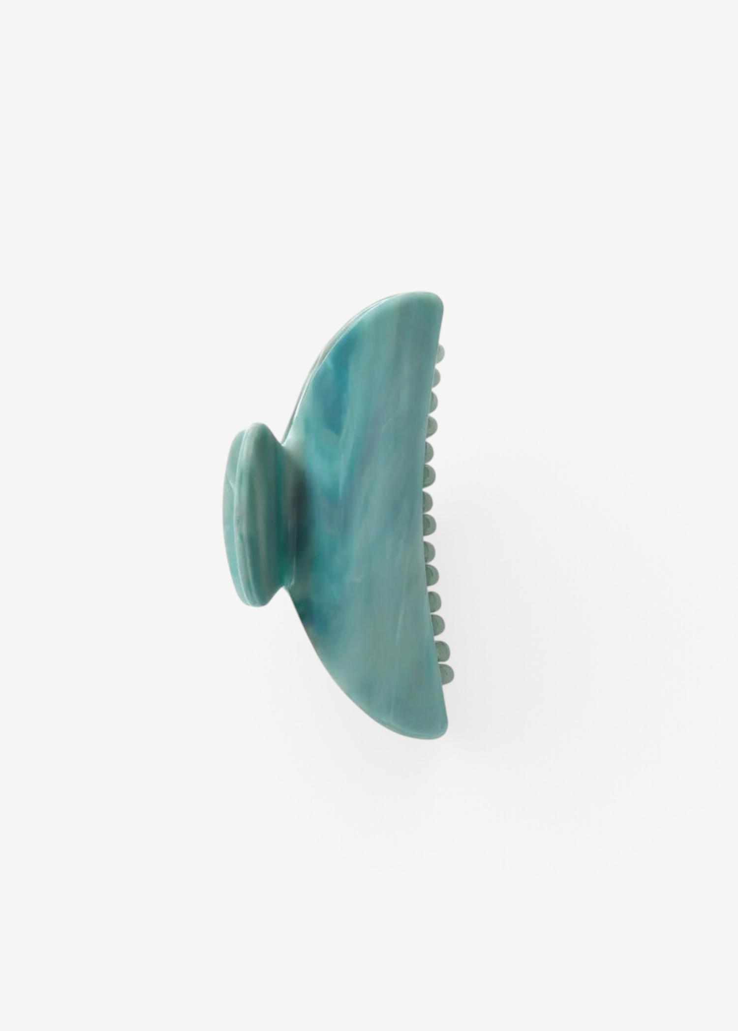 KABE SHOP INC Midi Heirloom hair claw in marbled teal Italian acetate with a double-walled design