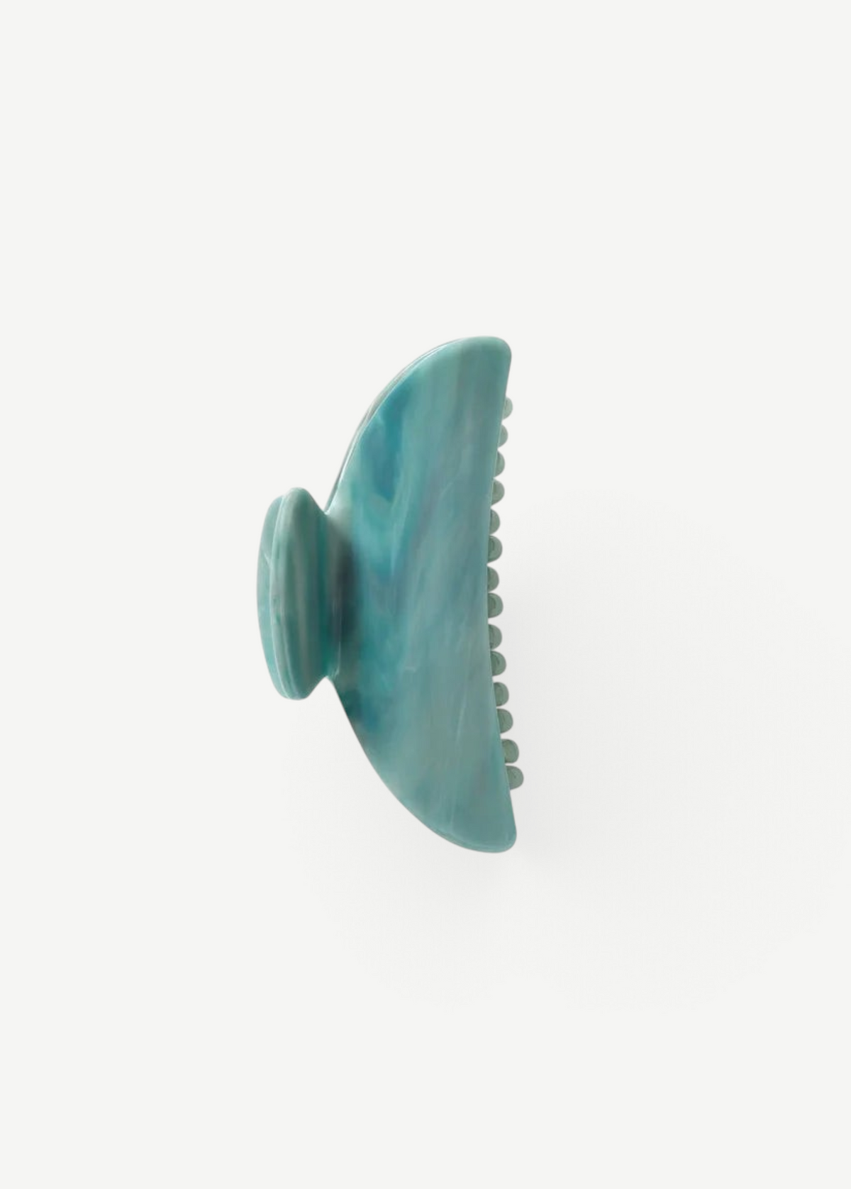 KABE SHOP INC Midi Heirloom hair claw in marbled teal Italian acetate with a double-walled design