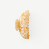 KABE SHOP INC Midi Heirloom hair claw in a cream checkered Italian acetate with reinforced hardware