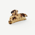 KABE SHOP INC Midi Heirloom hair claw in a tortoiseshell Italian acetate pattern with reinforced hardware