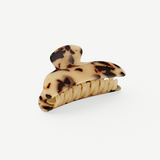 KABE SHOP INC Midi Heirloom hair claw in a tortoiseshell Italian acetate pattern with reinforced hardware