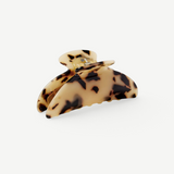 KABE SHOP INC Midi Heirloom hair claw in a beige and brown tortoiseshell Italian acetate with reinforced hardware.
