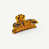 KABE SHOP INC Midi Heirloom hair claw in a brown tortoiseshell pattern, handcrafted from durable Italian acetate.