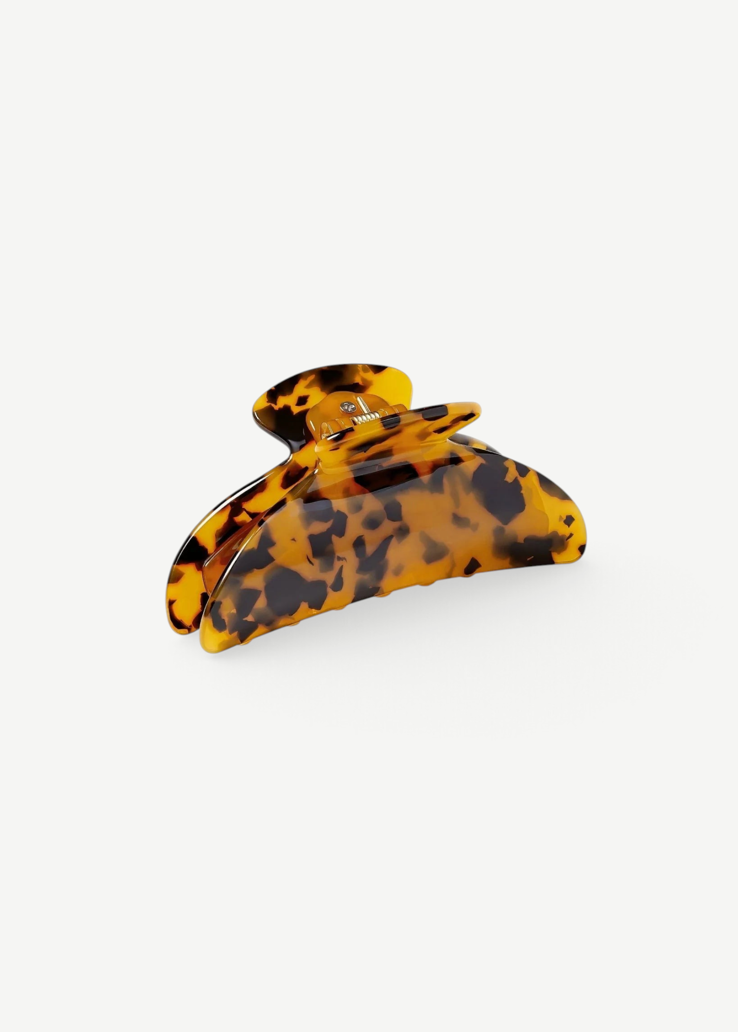 KABE SHOP INC Midi Heirloom hair claw in a brown tortoiseshell Italian acetate finish with reinforced hardware.