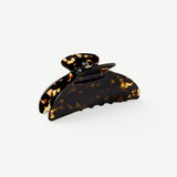KABE SHOP INC Midi Heirloom hair claw in a glossy brown tortoiseshell Italian acetate with reinforced hardware.