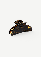 KABE SHOP INC Midi Heirloom hair claw in a glossy brown tortoiseshell Italian acetate with reinforced hardware.