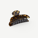 KABE SHOP INC Midi Heirloom hair claw in brown tortoiseshell Italian acetate with a double-walled design.