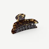 KABE SHOP INC Midi Heirloom hair claw in brown tortoiseshell Italian acetate with a double-walled design.