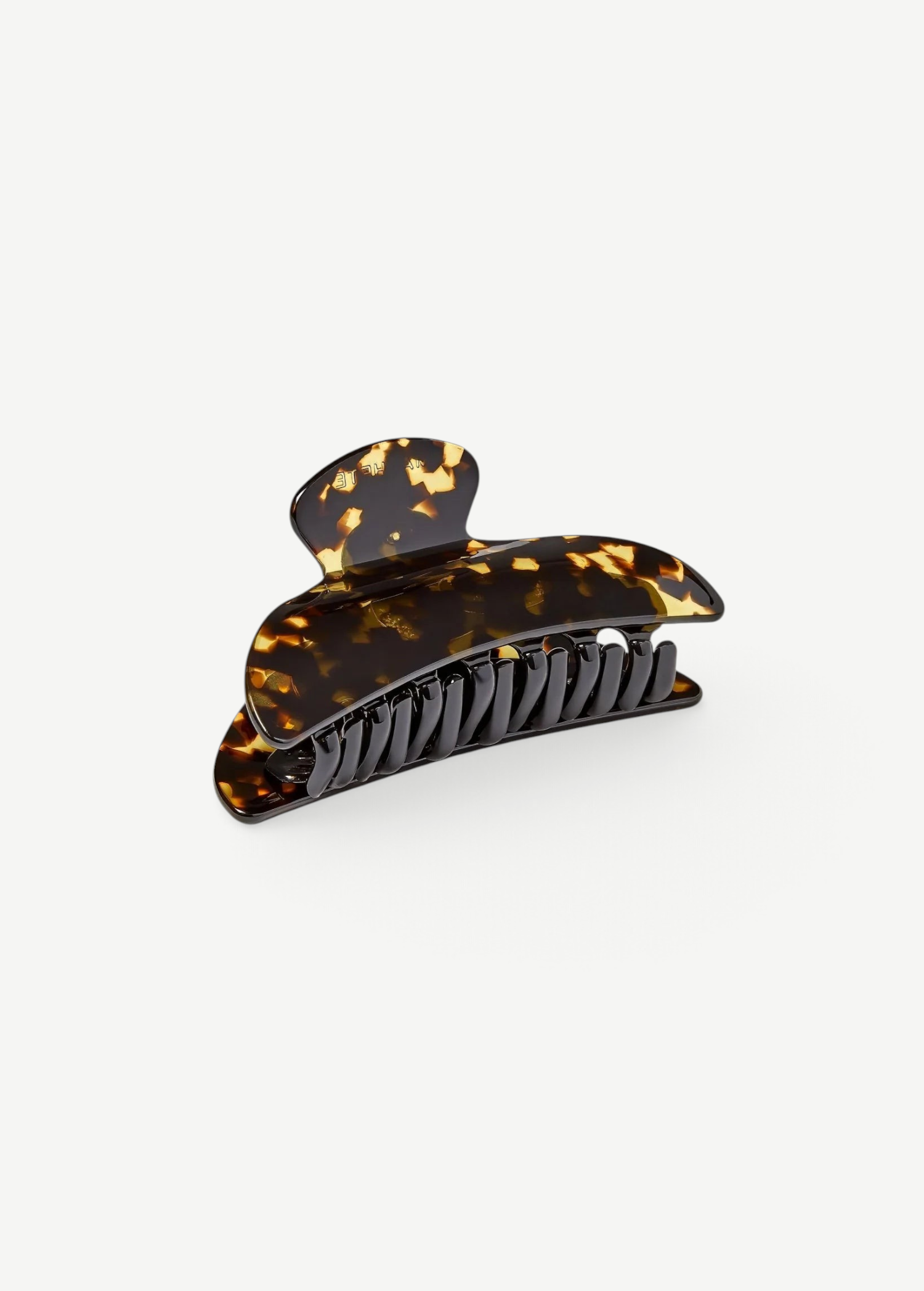 KABE SHOP INC Midi Heirloom hair claw in brown tortoiseshell Italian acetate with a double-walled design.