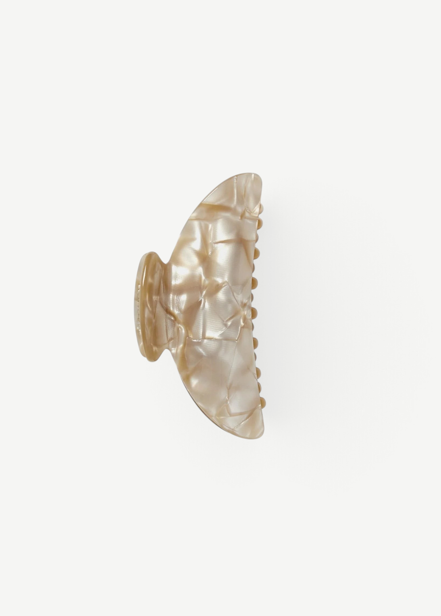 KABE SHOP INC Midi Heirloom hair claw in pearlescent beige Italian acetate with a double-walled design.