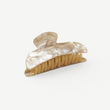 KABE SHOP INC Midi Heirloom hair claw in pearlescent cream Italian acetate with a double-walled design.