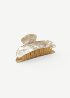 KABE SHOP INC Midi Heirloom hair claw in pearlescent cream Italian acetate with a double-walled design.