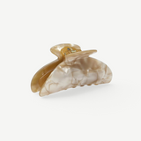KABE SHOP INC Midi Heirloom hair claw in marbled beige Italian acetate with reinforced hardware