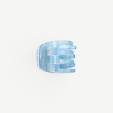KABE SHOP INC handcrafted light blue checkered mini claw clip made from Italian bio-acetate for all hair types