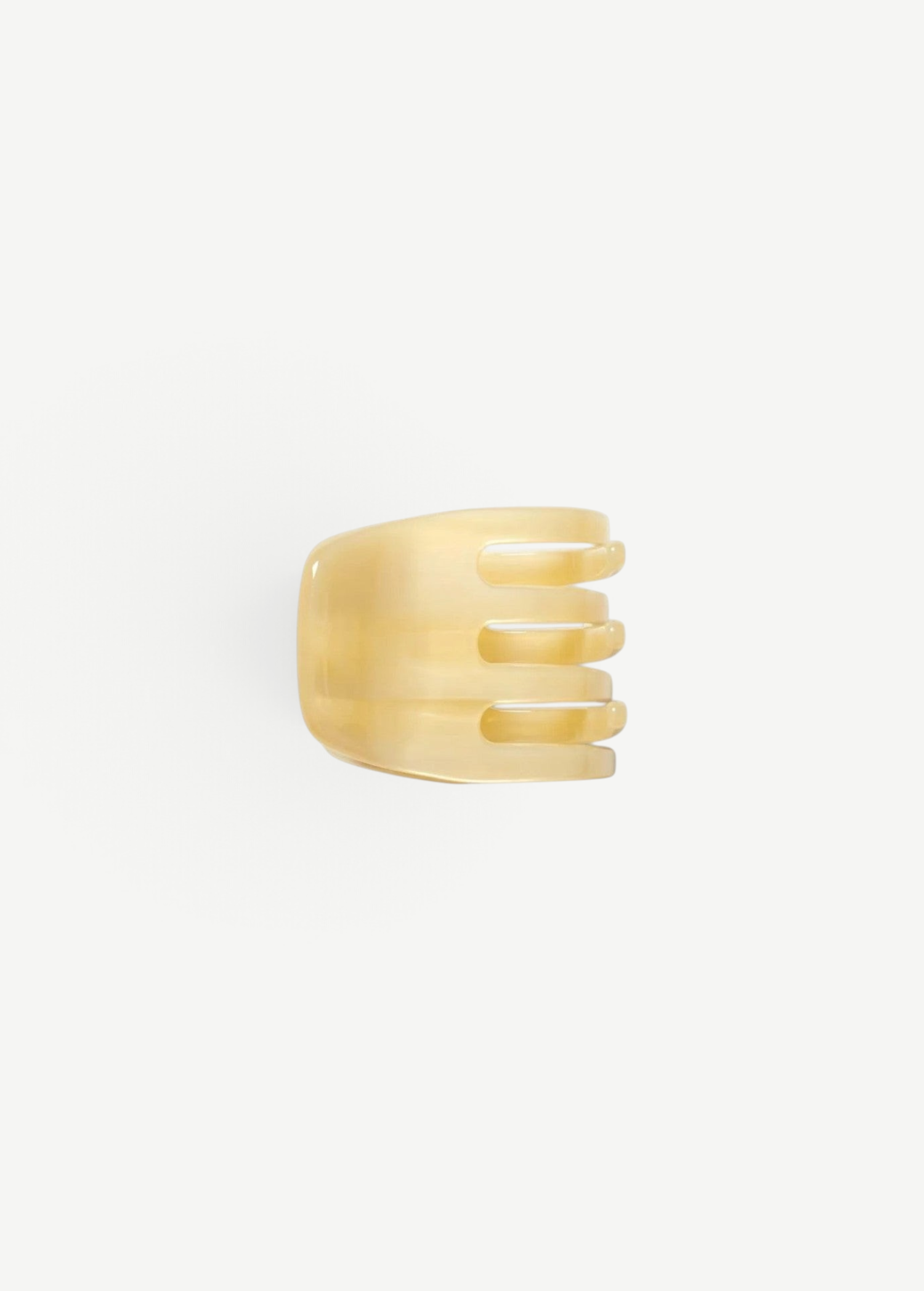 KABE SHOP INC handcrafted mini claw hair clip in translucent cream Italian bio-acetate for all hair types