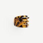 KABE SHOP INC handcrafted mini claw hair clip in a brown and black tortoiseshell Italian bio-acetate pattern