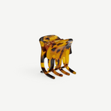 KABE SHOP INC handcrafted mini claw hair clip in a brown tortoise shell pattern made from Italian bio-acetate.