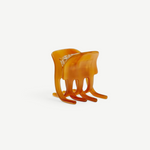 KABE SHOP INC handcrafted amber mini claw clip made from Italian bio-acetate for secure hair styling