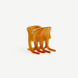 KABE SHOP INC handcrafted amber mini claw clip made from Italian bio-acetate for secure hair styling