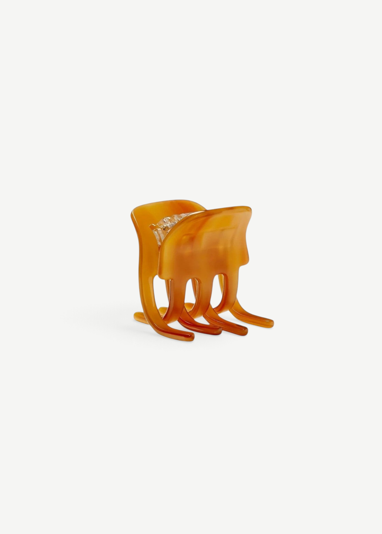 KABE SHOP INC handcrafted amber mini claw clip made from Italian bio-acetate for secure hair styling