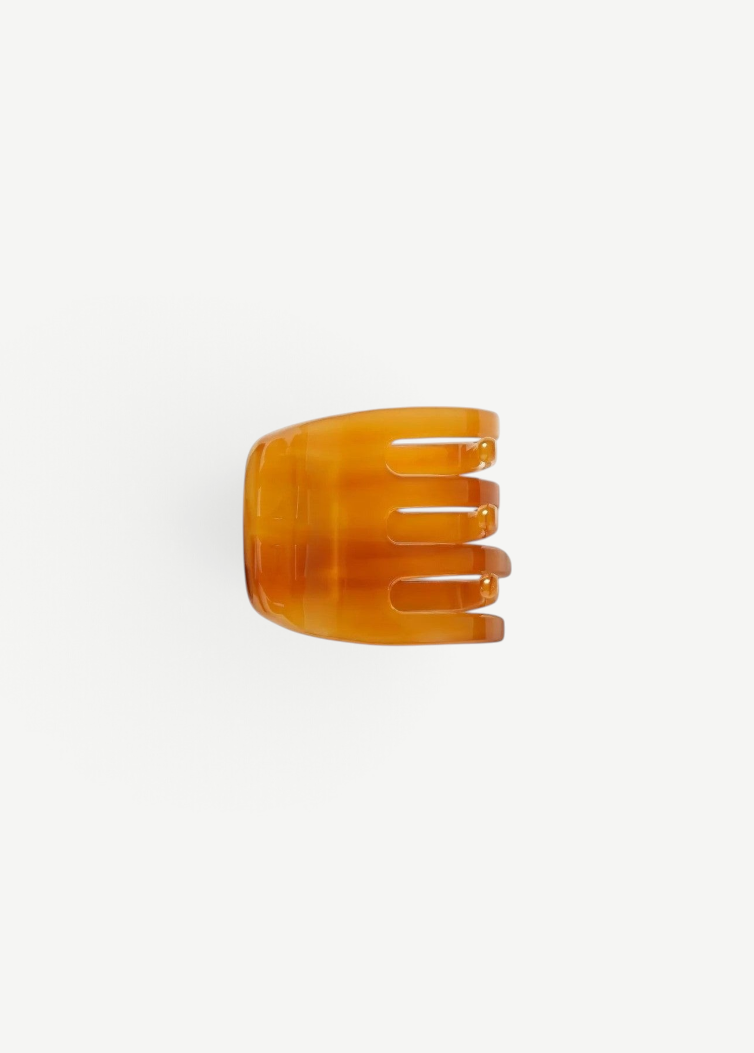 KABE SHOP INC handcrafted amber mini claw hair clip made from Italian bio-acetate for all hair types