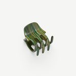 KABE SHOP INC mini claw hair clip in green striped Italian bio-acetate for all hair types