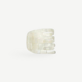 KABE SHOP INC mini claw hair clip in pearlescent white Italian bio-acetate with a smooth, polished finish.