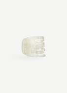 KABE SHOP INC mini claw hair clip in pearlescent white Italian bio-acetate with a smooth, polished finish.
