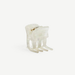 KABE SHOP INC handcrafted mini claw clip in translucent white Italian bio-acetate for all hair types