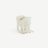 KABE SHOP INC handcrafted mini claw clip in translucent white Italian bio-acetate for all hair types