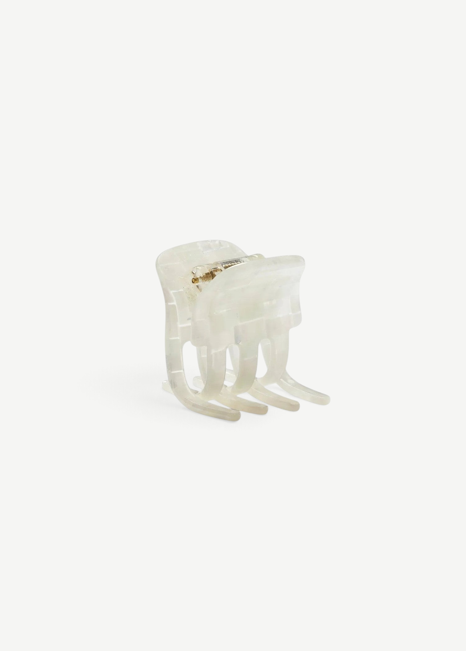 KABE SHOP INC handcrafted mini claw clip in translucent white Italian bio-acetate for all hair types
