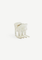 KABE SHOP INC handcrafted mini claw clip in translucent white Italian bio-acetate for all hair types