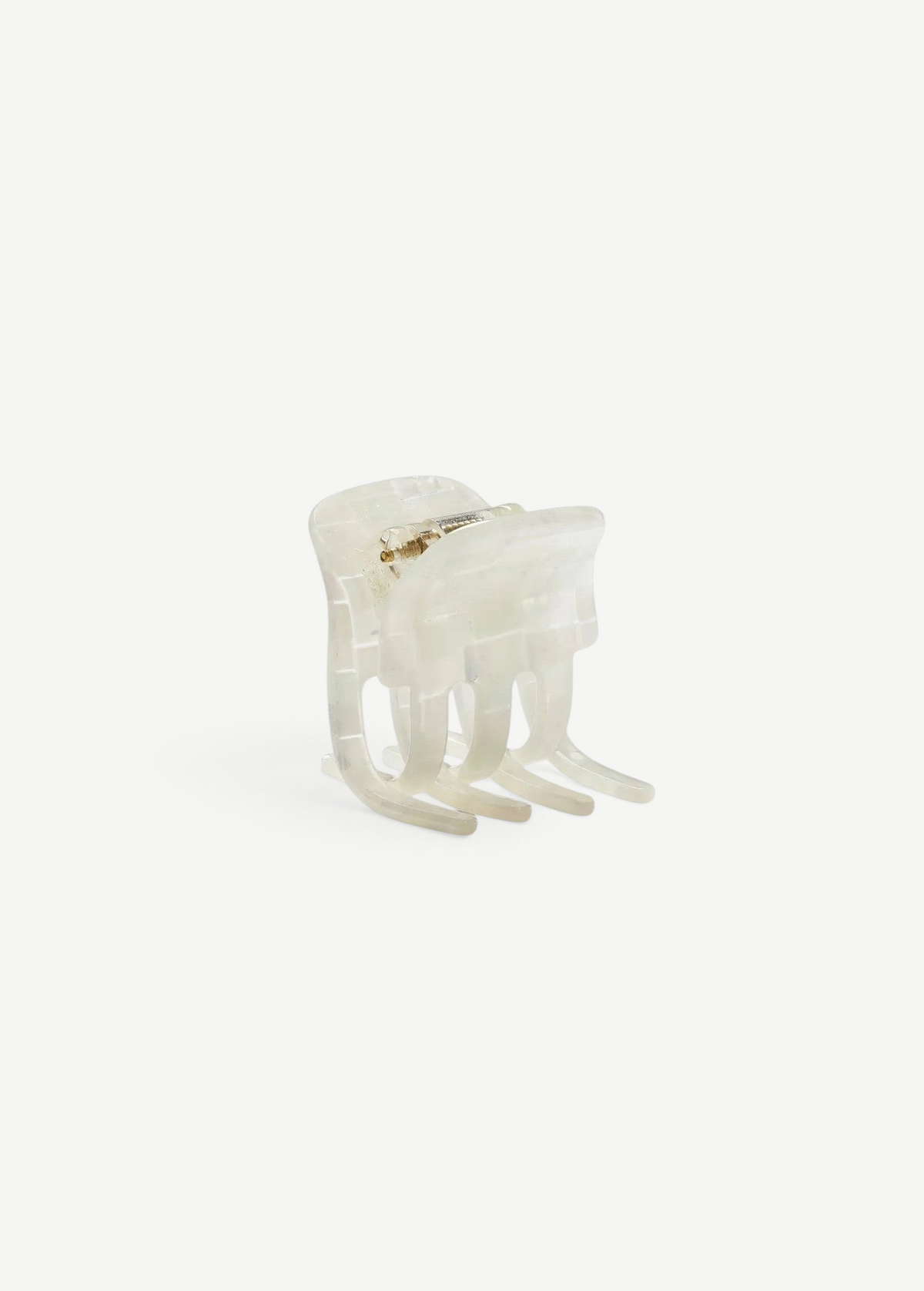 KABE SHOP INC handcrafted mini claw clip in translucent white Italian bio-acetate for all hair types