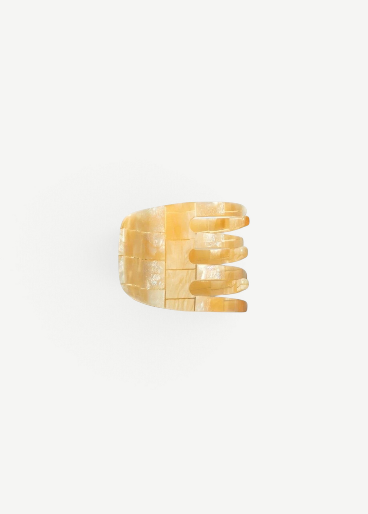 KABE SHOP INC mini claw hair clip in a beige pearlescent Italian bio-acetate finish for all hair types.