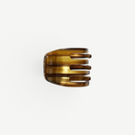 KABE SHOP INC handcrafted mini claw hair clip made from brown Italian bio-acetate for all hair types