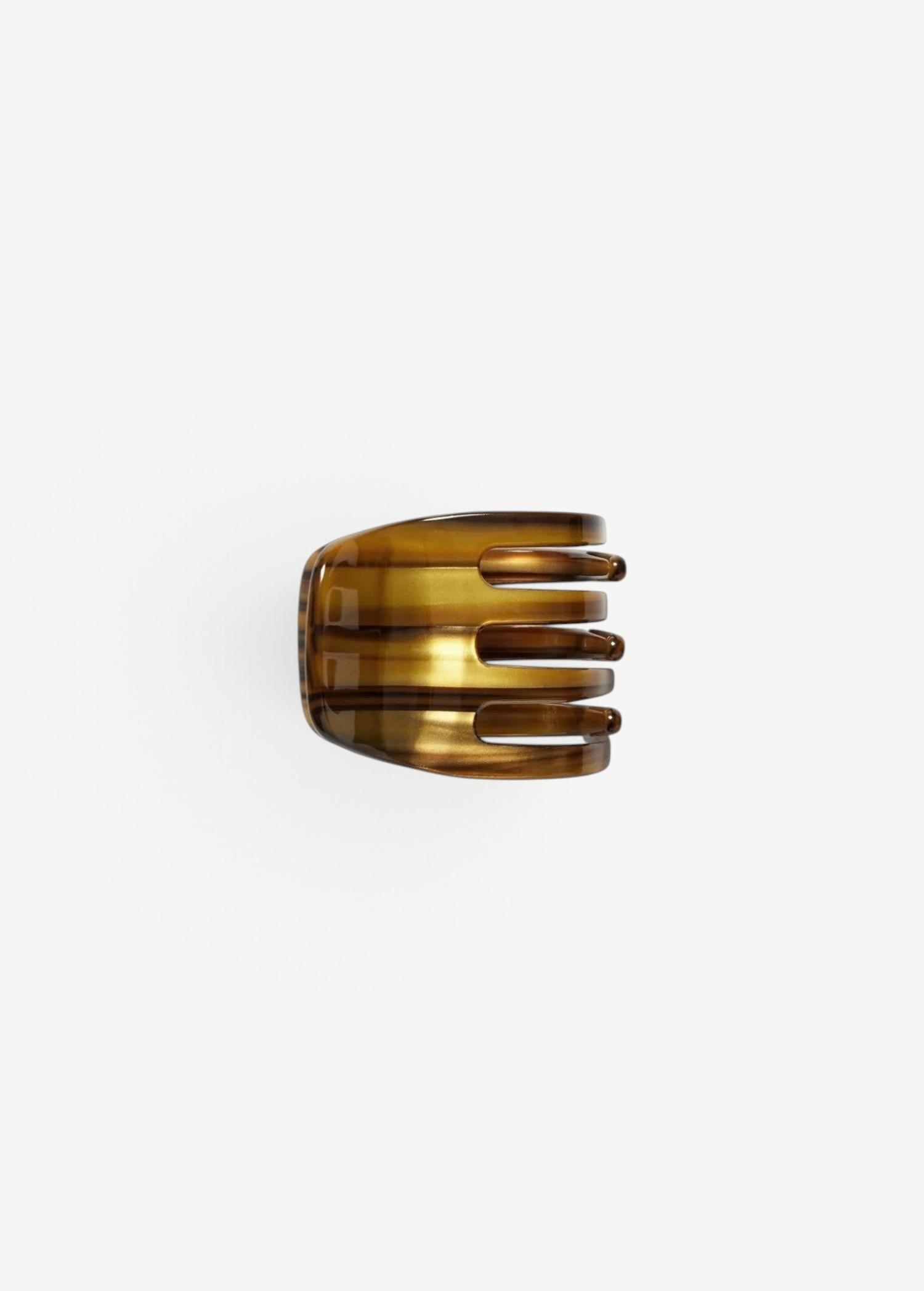 KABE SHOP INC handcrafted mini claw hair clip made from brown Italian bio-acetate for all hair types