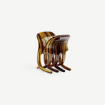 KABE SHOP INC handcrafted mini hair claw clip in brown tortoise shell Italian bio-acetate for all hair types
