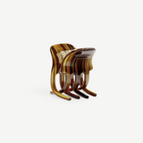 KABE SHOP INC handcrafted mini hair claw clip in brown tortoise shell Italian bio-acetate for all hair types