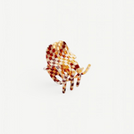 KABE SHOP INC handcrafted mini hair claw clip in a brown and cream checkered Italian bio-acetate pattern