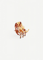 KABE SHOP INC handcrafted mini hair claw clip in a brown and cream checkered Italian bio-acetate pattern