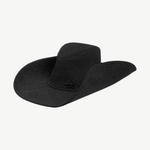 KABE SHOP INC black denim cowboy hat with a structured silhouette and subtle logo detail on the brim