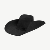 KABE SHOP INC black denim cowboy hat with a structured silhouette and subtle logo detail on the brim