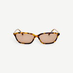KABE SHOP INC Libby sunglasses featuring a bold angular tortoiseshell acetate frame and brown lenses.