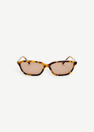 KABE SHOP INC Libby sunglasses featuring a bold angular tortoiseshell acetate frame and brown lenses.