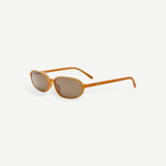 KABE SHOP INC Jacquemus Notte sunglasses in caramel acetate with an angular oval frame and brown lenses.