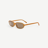 KABE SHOP INC Jacquemus Notte sunglasses in caramel acetate with an angular oval frame and brown lenses.