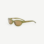 KABE SHOP INC Jacquemus Curvo cat-eye sunglasses in green acetate with brown lenses and gold branding