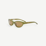 KABE SHOP INC Jacquemus Curvo cat-eye sunglasses in green acetate with brown lenses and gold branding